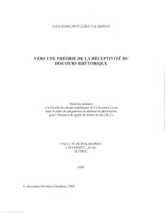 Vers une théorie de la réceptivité du discours rhétorique