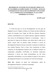 reformes du systeme financier des trois pays du maghreb