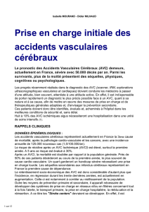 Prise en charge initiale des accidents vasculaires cérébraux