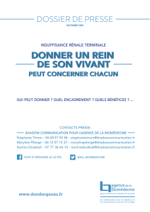 DOSSIER DE PRESSE - Agence de la biomédecine