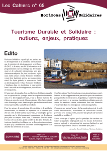 Tourisme Durable et Solidaire : notions, enjeux, pratiques