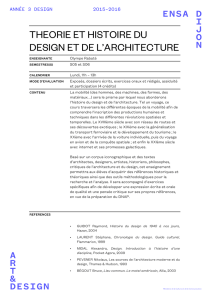 theorie et histoire du design et de l`architecture