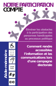 Éliminer les obstacles à la participation des personnes handicapées