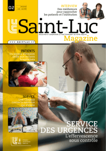 Service deS UrgenceS - Cliniques universitaires Saint-Luc