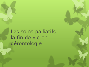 Les soins palliatifs la fin de vie en gérontologie
