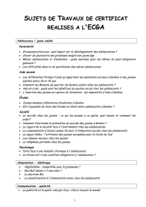 Sujets de Travaux de certificat réalisés à l`ECGA