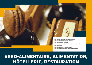 Agro-AlimentAire, AlimentAtion, hôtellerie, restAurAtion