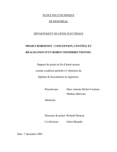conception, contôle et réalisation d`un robot