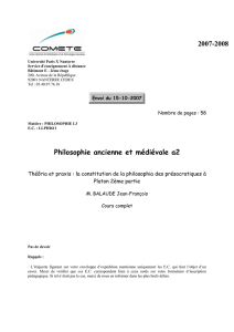 Avant et après Socrate - la genèse du projet philosophique