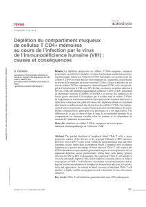 revue Déplétion du compartiment muqueux de cellules T CD4+