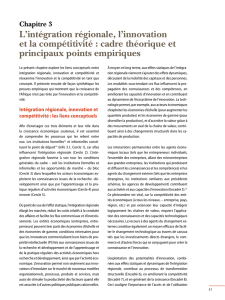 L`intégration régionale, l`innovation et la compétitivité : cadre