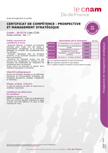 certificat de compétence : prospective et management stratégique