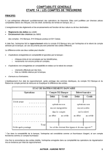 les comptes de tresorerie