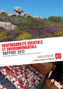 responsabilité sociétale et environnementale rapport 2012