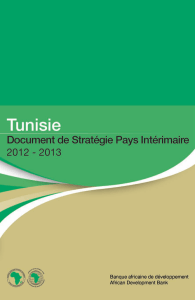 Tunisie - 2012-2013 - Document de stratégie pays intérimaire