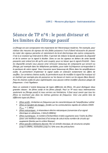 Séance de TP n°4 : le pont diviseur et les limites du filtrage passif