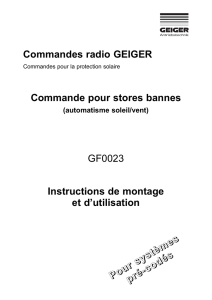 Commandes radio GEIGER Commande pour stores bannes