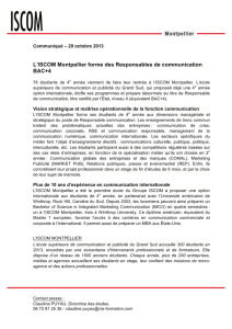 L`ISCOM Montpellier forme des Responsables de communication