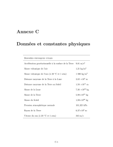 Annexe C Données et constantes physiques - physique
