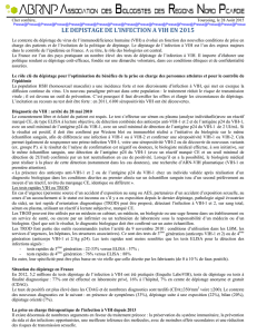 le depistage de l`infection a vih en 2015