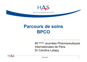 Parcours de soins BPCO - JPIP-Journées Pharmaceutiques