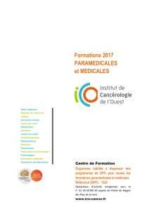 Formations 2017 PARAMEDICALES et MEDICALES