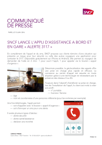 SNCF LANCE L`APPLI D`ASSISTANCE A BORD ET EN GARE