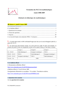 Formation des PLC2 de mathématiques Année 2008-2009