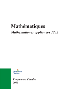 Programme d`études, Mathématiques