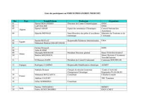 Liste des participants au FORUM PRESANORD3 /MEDCOF2 Nbr