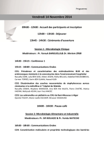 Programme - Société Tunisienne de Microbiologie (STM)