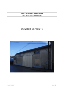 Dossier de vente Entrepôt départemental Pouancé