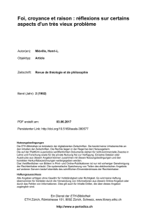 Foi, croyance et raison : réflexions sur certains aspects - E