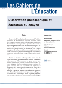 Dissertation philosophique et éducation du citoyen