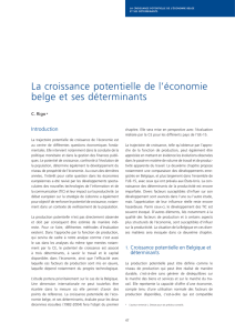 La croissance potentielle de l`économie belge et ses déterminants