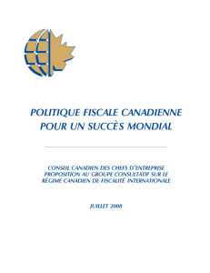 politique fiscale canadienne pour un succès mondial