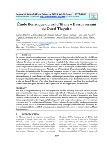 Étude floristique du val d`Ifrane « Bassin versant du Oued Tizguit »