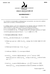 Mathematiques 1 - 2000 - Classe Prepa MP