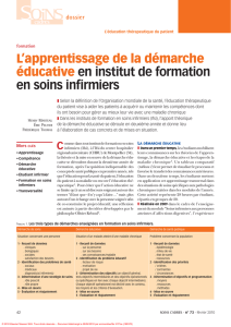 L`apprentissage de la démarche éducative en institut de