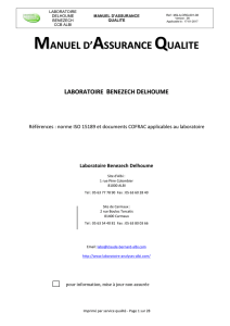 MANUEL D` ASSURANCE QUALITE - Laboratoire d`analyses Albi