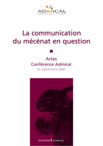 Communication mécénat Admical 2007 pdf