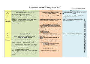 Programmation HG/EC Programme de 5e
