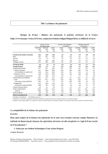 TD6 La balance des paiements Banque de France : Balance des
