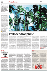Philodendrophilie / Le Temps du 09.11.2009