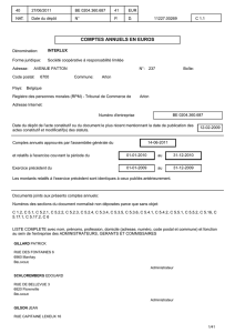 COMPTES ANNUELS EN EUROS