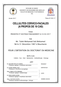 cellulites cervico-faciales - Faculté de Médecine et de Pharmacie Fès