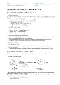 014 . CROISSANCE - PLAN COURS AM1