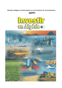 INVESTIR EN ALGERIE