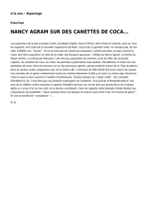 NANCY AGRAM SUR DES CANETTES DE COCA...: Toute