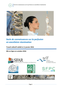 Socle de connaissances sur la perfusion en anesthésie